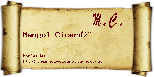 Mangol Ciceró névjegykártya